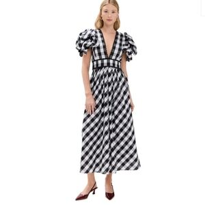 Celia B Curazao Vichy Gingham Plaid Quiet Luxury Maxi Dress, Large